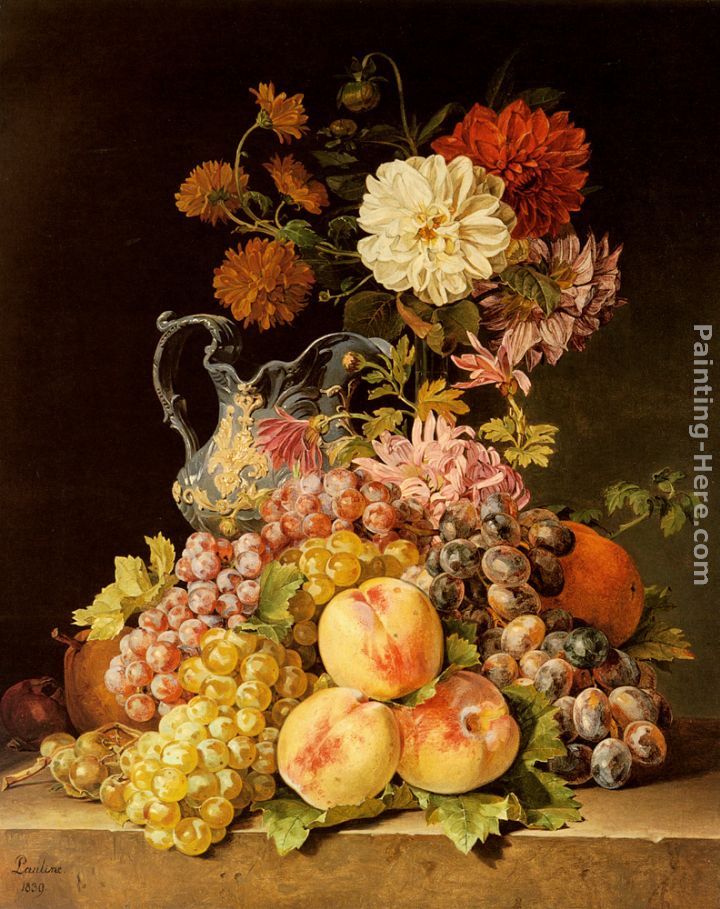 Stilleben Mit Obst Und Blumen painting - Pauline Koudelka-Schmerling Stilleben Mit Obst Und Blumen art painting